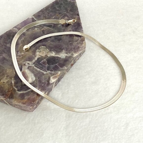 Sterling Silver 925 TJC 5MM Polished Flat Herringbone Chain Necklace 18" 14g - Picture 4 of 16